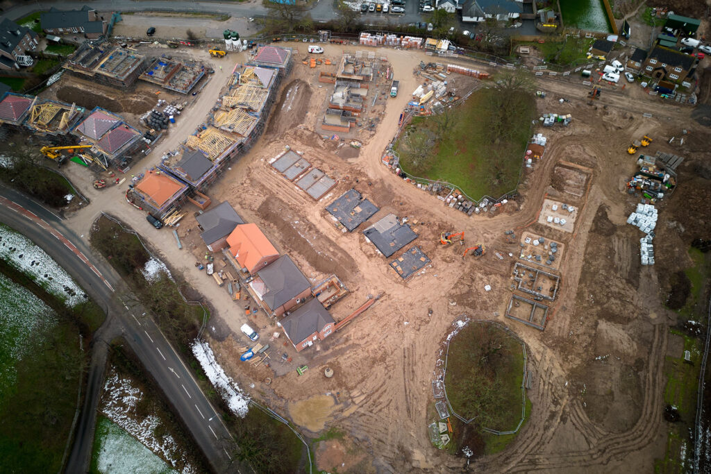 General views of the Castle Green, Maes Yr Haul, constructions site. The site, which loosely translates to "fields of sun"