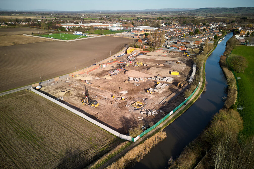 An aerial view of the Prospect Homes housing site on Orrell Lane, Burscough, Lancashire