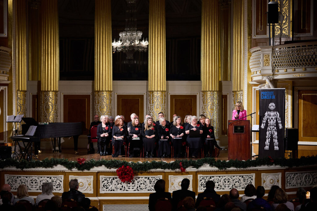 Lousie Minchin at the Prostate Cancer Christmas Carol Concert, St Georges Hall, Liverpool